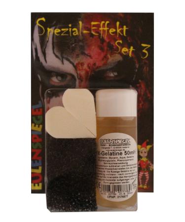 Eulenspiegel 406038-Special effect Set 3 1 FX gelatin 50 ml 1 beard-blind sponge 2 latex sponges make-up set Halloween Eulenspiegel Special Effect Set Halloween make-up 5