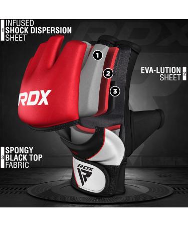 RDX Professional MMA Gloves - Maya Hide Leather Training & Sparring Gear for Kickboxing Muay Thai & Grappling - Men's Red Punching Gloves - Buy Online on GoSupps.com