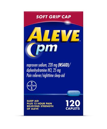 Aleve Pain Relief and Nighttime Sleep Aid, Naproxen Sodium Caplets, 120 Count