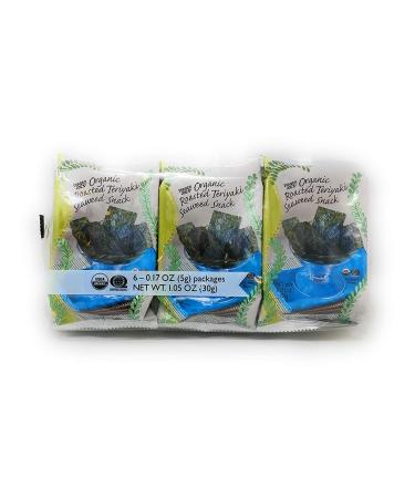 Trader Joes - Organic Roasted Teriyaki Seaweed Snack (6-0.17 oz Packages) - 2-PACK (12 Packages Total) - Buy Online on GoSupps.com