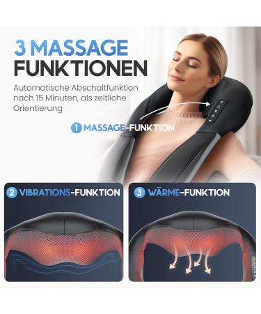Heroic Massage Device - 4D Shiatsu Neck & Shoulder Massager with Heat | Deep Tissue Relief for Back Legs & Feet - Black & Gray - Buy Online on GoSupps.com