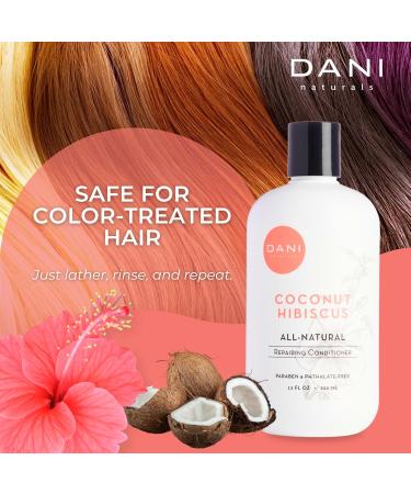 DANI Natural Nourishing Conditioner - Organic Vegan & Cruelty-Free | Sulfate & Paraben Free 12oz - Hydrate & Strengthen Hair with Coconut Hibiscus - Buy Online on GoSupps.com