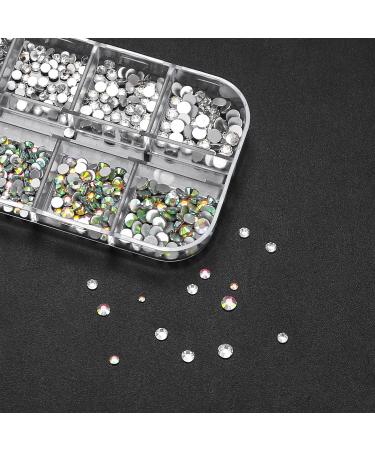 Wugongshan Nail Art Rhinestones Set with Picker Pen and Tweezers - AB Shiny Crystals for Nails, Face, Teeth - DIY Crafts - Buy Online on GoSupps.com