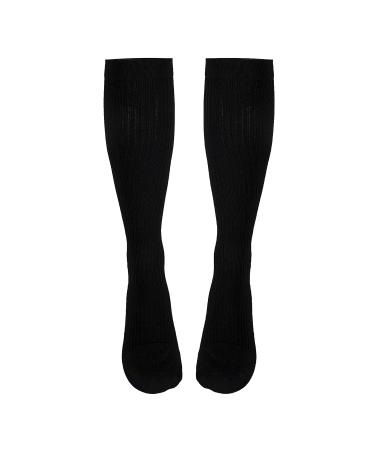 Truform Compression Socks 20-30 mmHg for Men | Knee High Over Calf Length Black - X-Large (1 Pair) | Best Gym Socks for Comfort & Support - Buy Online on GoSupps.com