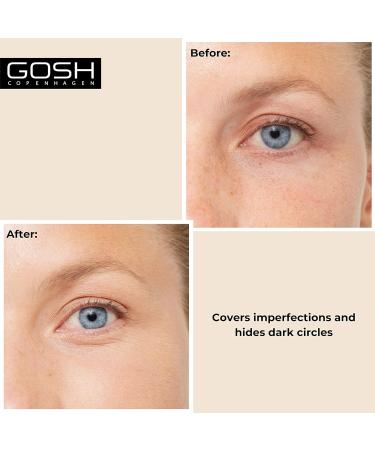GOSH Concealer High Coverage 002 Ivory Vegan Fluid Makeup for Dark Circles & Redness | 21.5g | Highlight & Contour Perfectly - Folded Maids - Buy Online on GoSupps.com