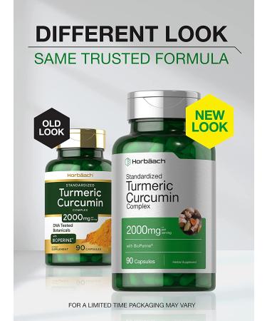 Turmeric Curcumin 2000mg with Black Pepper | 90 Capsules Non-GMO Gluten Free by Horbaach - Buy Online on GoSupps.com