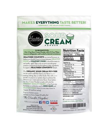 Organic Sour Cream Powder - USDA Certified, Kosher, Non-GMO, Gluten Free | Made In USA (8oz) - Buy Online on GoSupps.com