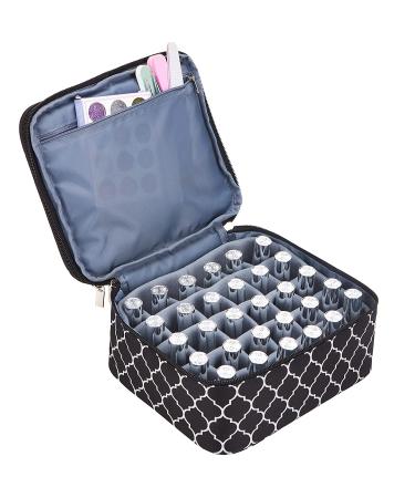 NICOGENA Double Layer Nail Polish Holder Organizer Bag & Manicure Set Case | Holds 30 Bottles | Secure Soft Storage Cube (Lantern Black) - Buy Online on GoSupps.com