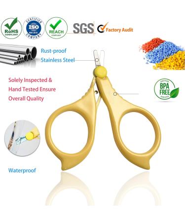 PAFASON Baby Manicure Nail Scissors and Glass Nail File Set - Shower Gift for Newborns & Toddlers - Yellow - Buy Online on GoSupps.com