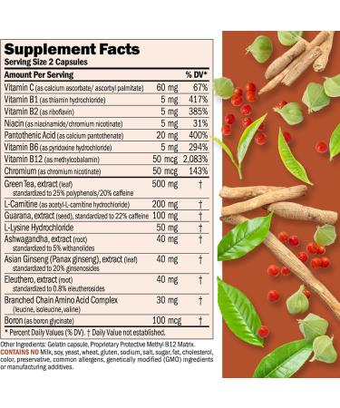 Andrew Lessman Energy & Fat Metabolism Factors - 360 Easy to Swallow Capsules | Boost Fat Burning with Carnitine Green Tea Guarana & Ginseng - Buy Online on GoSupps.com
