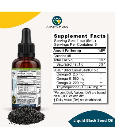 Amazing Herbs Black Seed Oil - Cold Pressed - Premium Quality - 1 fl oz (Pack of 1) - Buy Online on GoSupps.com