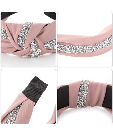 Kalyn 3Pcs Fashion Rhinestone Diamond Headbands - Satin Knot Hair Bands for Women & Girls (Gray, Pink, Yellow) - Buy Online on GoSupps.com