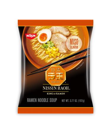 Nissin RAOH Ramen Noodle Soup, Miso, 3.77 Ounce (Pack of 6)