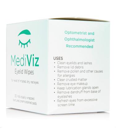 Mediviz Gentle Exfoliating Hypoallergenic Eyelid Cleanser Wipes - 30 Count (Pack of 1) - Buy Online on GoSupps.com