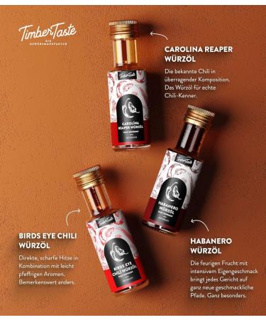 Timber Taste Sharp Chili Oil Gift Set - Premium 3x100ml Essential & Food Oils for Men & Women - Perfect Gourmet Gift for Chili Lovers - Buy Online on GoSupps.com