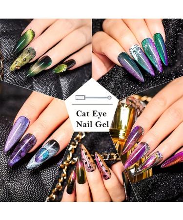 6 Colours Cat Eye UV Gel Nail Polish Set - 9D Cat Eye UV Gel Polish for Nail Art Cat Eye Gel Nail Polish - Glitter UV Gel Nail Polish with Magnetic Pen DIY Art Manicure - Buy Online on GoSupps.com