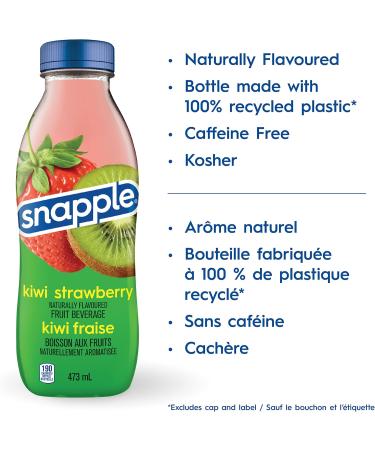 Snapple Zero Naturally Flavoured Peach Tea 473mL 12-Count & Naturally Flavoured Fruit Beverage Kiwi- Strawberry 473mL 12-Count - Buy Online on GoSupps.com