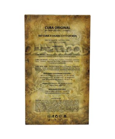 Cuba City 4-Piece Set for Men (Hollywood + Vegas + Miami + New York) - Buy Online on GoSupps.com