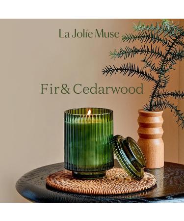La Jolie Muse Fir & Cedarwood Scented Christmas Candle - 12.3oz Luxury Winter Candle Gift for Women - Natural Wax, Long Burning 75 Hours - Buy Online on GoSupps.com
