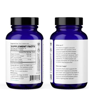 Ora Organic Vitamin D3 2000IU & Turmeric Curcumin Bundle: Vegan Vitamin D from Lichen for Bone Health 30 Vegan Tablets + Pure Turmeric and Black Pepper Extract - 90 Tablets - Buy Online on GoSupps.com