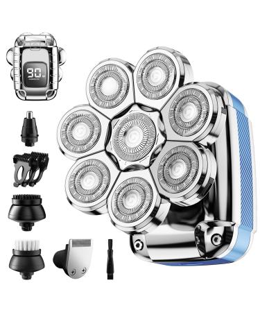 Head Shaver for Bald Men 2024 Upgrade 8-in-1 Men s Electric Shaver Bald Head Shaver for Men Electric Razor for Bald Men IPX7 Waterproof Rotary Shaver Grooming Kit with LED Display