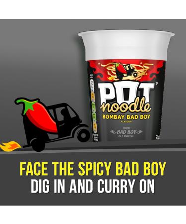 Pot Noodle Bombay Bad Boy 90g - Vegan Instant Noodle Snack (Pack of 1) - Buy Online on GoSupps.com
