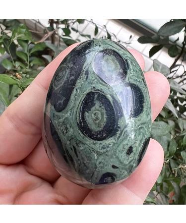 Ladeukoi Stone Egg Figurines - Polished Kambaba Jasper Healing Crystal Easter Eggs with Stand | 45mm Tall Decorative Sculpture - Buy Online on GoSupps.com