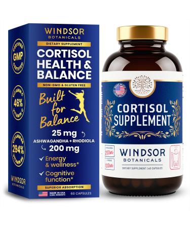 15-IN-1 Cortisol Supplements for Women & Men - Cortisol Reducer Manager with Ashwagandha Acerola L-Tyrosine Vitamin C B6 - Mood Stress Relief Restful Sleep Support - 60 Capsules 60-Day Supply