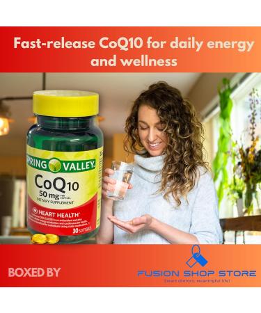 C0q10 50mg- 30 softgels (Pack of 1) Boxed by Fusion Shop Store - Buy Online on GoSupps.com