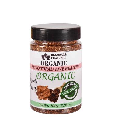 Blessfull Healing Organic Chipotle Pepper 100 Gram Airtight Container (Packing May Vary) 100 Gram 3.35 oz