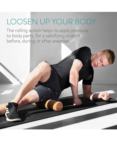 Navaris Cork Roller - Medium 4 x 18 - Fitness Sport Yoga Tube for Legs, Back, Muscles - Buy Online on GoSupps.com