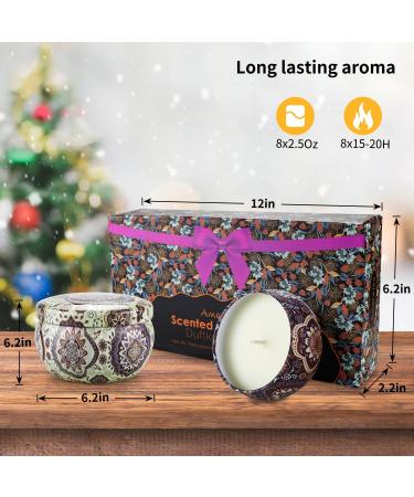 Fragrance Candles Gift Set for Women | 8x60g Nature Soy Wax Candles | Relaxing Perfume for Mom | Perfect for Mother's Day Christmas & Birthdays | 120h Burn Time - Buy Online on GoSupps.com