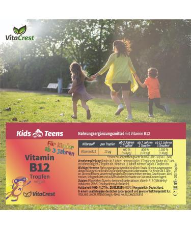 Vitamin B12 Drops for Children 3+ | Alcohol-Free & 100% Vegan | German Children's Vitamins | Boost Toddler Health - Buy Online on GoSupps.com