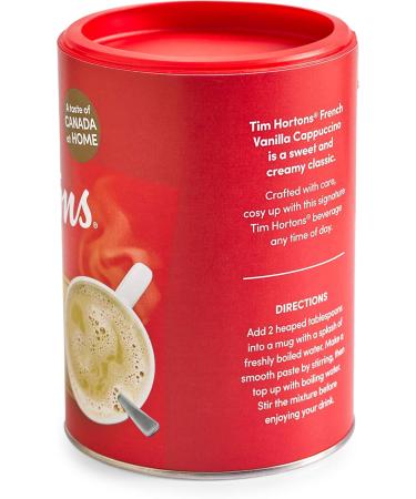 Tim Horton's Instant Cappuccino French Vanilla 16 Ounce & Candy Cane Hot Chocolate Beverage Mix Limited Time Offer 450g Can Instant Cappuccino+Hot Chocolate Beverage Mix French Vanilla Cappuccino 454.00 g (Pack of 1) - Buy Online on GoSupps.com