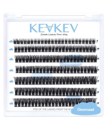 Lash Clusters 84 Pcs Cluster Lashes Eyelash Clusters DIY Cluster Eyelash Extensions Individual Lashes Soft and Comfortable (Overcast D-8-16mix) D-Mix (8-16mm) Overcast