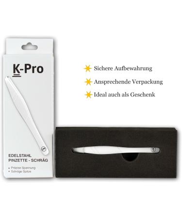 K-Pro Eyebrow Tweezer Slant - Stainless Steel and Beautiful Design (White) - Buy Online on GoSupps.com