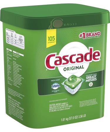 Cascade Original Dishwasher Pods 105 Count - Fresh Scent Actionpacs Detergent Tablets - Buy Online on GoSupps.com