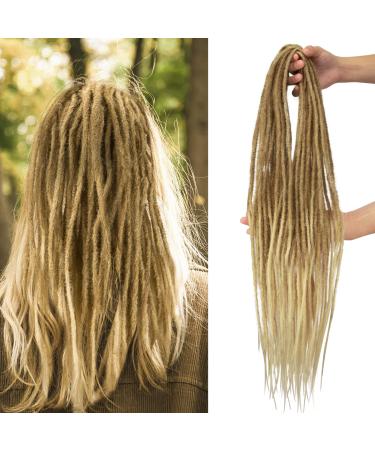 Noverlife 60cm 10 Strands Ombre Fluffy Handmade Synthetic Dreadlocks Long Double Ended Extensions Thin 0.6 cm Locs Braided Hair Light Dreads Reggae Hair Hip-Hop Hippie Style - Buy Online on GoSupps.com