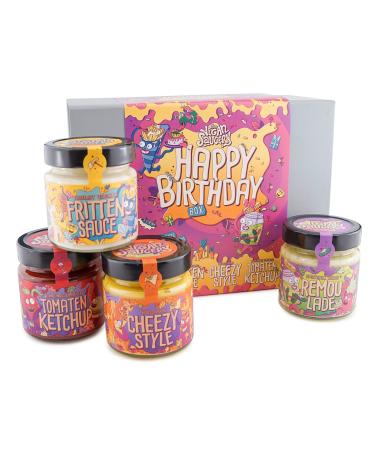 The Vegan Saucery gift set for vegans and vegetarian |Vegan gift with 4 delicious sauces 200 ml each |Cheezy style tomato ketchup remoulade fried sauce |Perfect for grilling & dipping