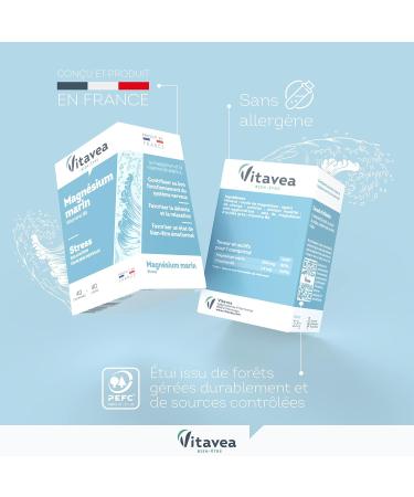 Vitavea - Marine Magnesium Vitamin B6 - Anti-Stress Relaxation and Nervous Balance - Magnesium B6 - Natural Magnesium - 40 Tablets - 40 Tablets - 40 Days - Made in France - Buy Online on GoSupps.com