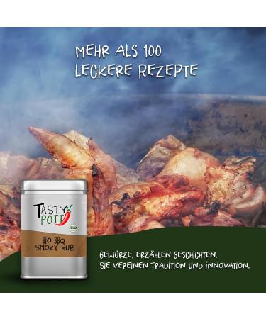 Jeske Sports Supplies Tasty Pott Bio Smoky Rub 250 grams cooking & herbs grilling roasting spice mix smoke aroma grill marinade herbs salt chili garlic pepper paprika refill pack - Buy Online on GoSupps.com