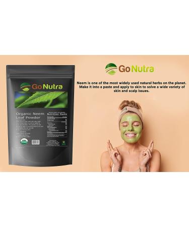 Organic Neem Powder 8 oz - Pure India Neem Powder for Hair, Skin & Teeth | Azadirachta Indica - Buy Online on GoSupps.com