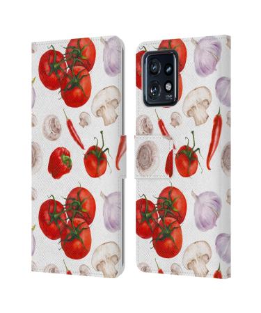 Head Case Designs Officially Licensed Haroulita Tomatoes Food - Fruits Leather Book Wallet Case Cover Compatible With Motorola Moto Edge 40 Pro Motorola Moto Edge 40 Pro Tomatoes