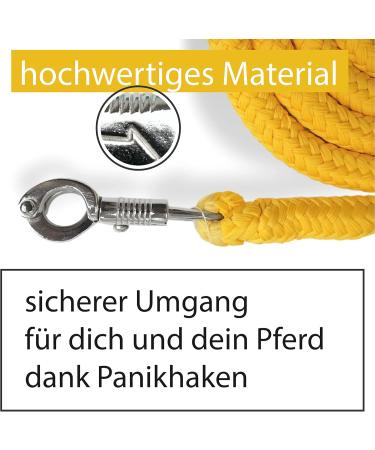 Leadership Knit with Panic Hooks for Horses - Stylish Binding Leash for Ponies Donkeys & Goats (Yellow) - Buy Online on GoSupps.com