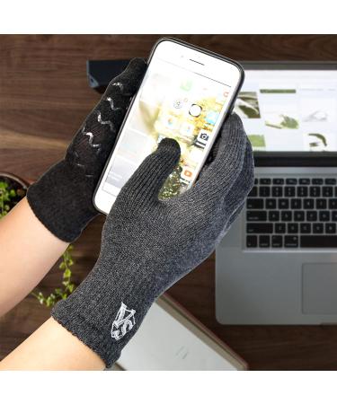 Vital Salveo Full Finger Touchscreen Arthritis Gloves - Non-Slip Carpal Tunnel Relief - Dark Grey - Medium Size - Buy Online on GoSupps.com