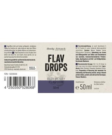 Body Attack Flavdrops Blueberry 3-Pack - Sugar-Free Vegan Aspartame-Free Flavor Drops - 150 ml Total - Buy Online on GoSupps.com