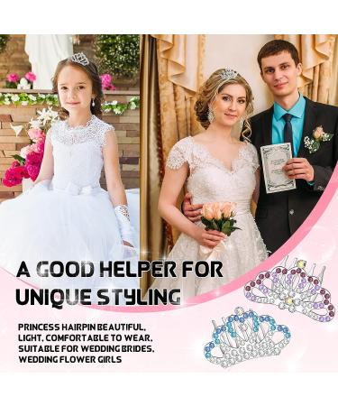Geosar Mini Tiara Crown Comb - 24 Pcs Rhinestone Hair Clips for Girls' Birthday Party - Buy Online on GoSupps.com