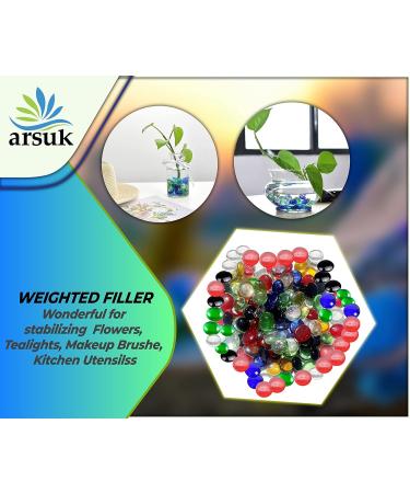 Arsuk Glass Beads - 180 Colorless Pebbles for Garden & Aquarium | Decorative Clear Stones & Mixed Glass Nuggets - Buy Online on GoSupps.com