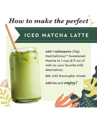 Matchalicious Sweetened Matcha Green Tea Powder - Premium Japanese Blend for Baking, Lattes & Smoothies | 6oz - Dissolves Easily, Just Add Water - Buy Online on GoSupps.com