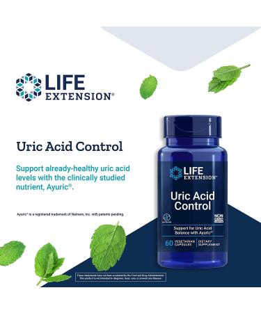 Life Extension Uric Acid Control - 60 Vegetarian Capsules for Healthy Joint Support - Buy Online on GoSupps.com
